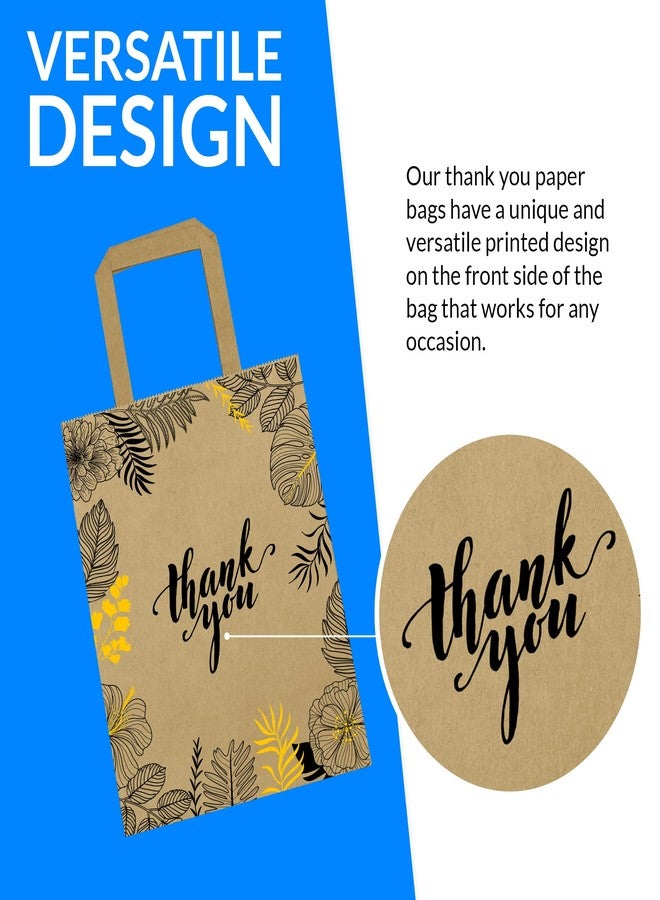 Reli. Paper Bags | 110 Pcs Bulk | 8"x4.5"x10.25" | Paper Thank You Bags | Brown Kraft Handles | Printed Small Thank You Giftbag for Guests | Gifts, Wedding, Merchandise, Business - Image 3